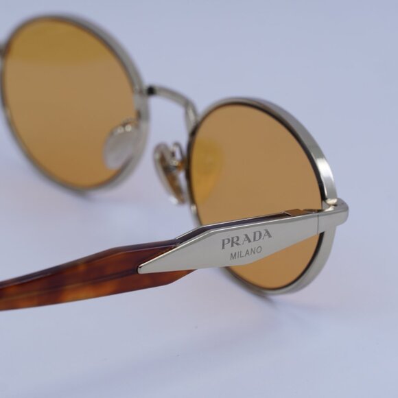 Prada PR65ZS ZVN02Z Sunglasses Gold Oval Frame main image 13